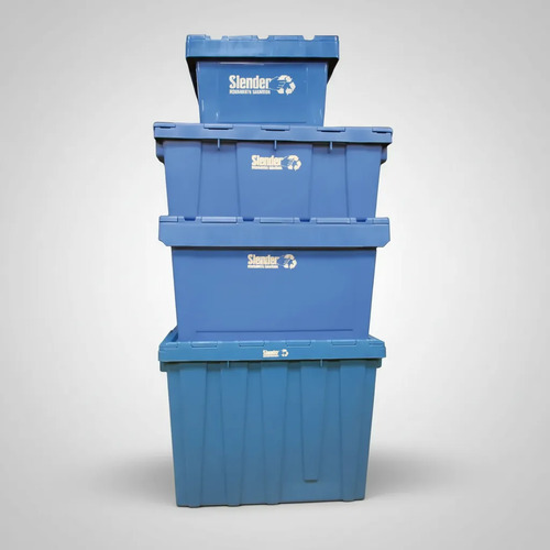 Cajón Caja Logistico Con Tapa 60x40x33,5cm 60lt Slender Celeste - Imagen 4
