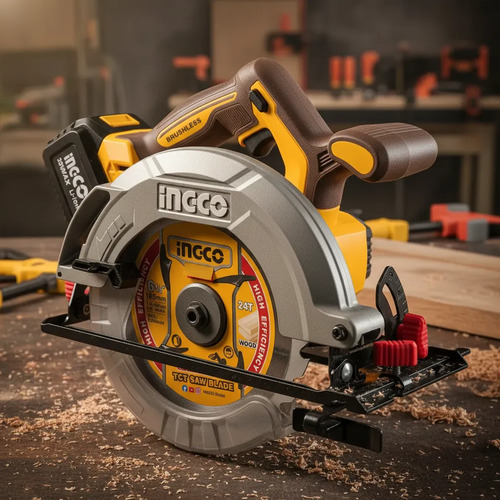 Sierra Circular A Bateria 20v 165mm Ingco Csli16523 Amarillo Con Negro 50/60 - Imagen 3