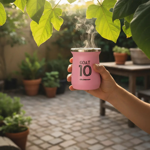 Mate Acero Inoxidable 300 Ml Lusqtoff Rosa Lisa - Imagen 3