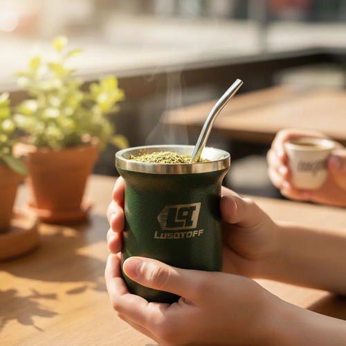 Mate Acero Inoxidable 300 Ml Lusqtoff Verde Liso - Imagen 3