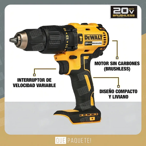 Taladro Atornillador Dewalt Dcd7781d2-b2 20v Max Brushless Color Amarillo Frecuencia 50 50 Hz - Imagen 7