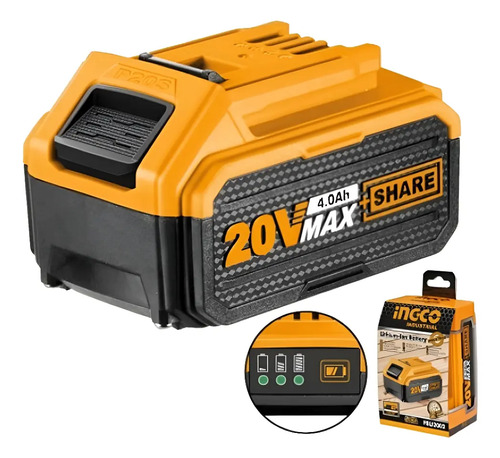 Bateria 4ah Litio 20v Volt Ingco Para Linea Multiple Herrami