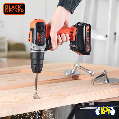 Taladro Percutor Atornillador Inalámbrico De 10mm Black+decker Bcd704c1 + 1 Batería De 1.5ah + Accesorio Con Caja De Cartón Naranja - Imagen 2
