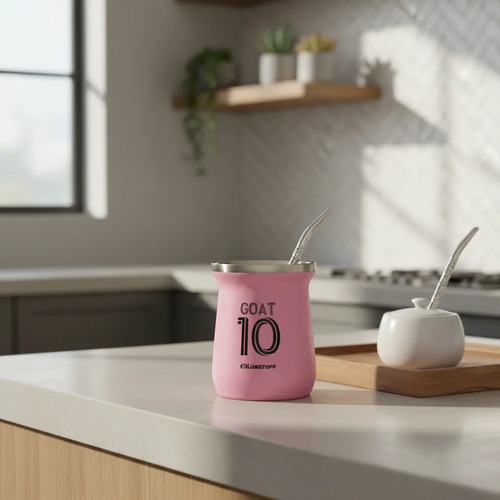 Mate Acero Inoxidable 300 Ml Lusqtoff Rosa Lisa - Imagen 2