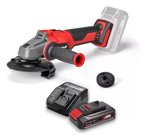 Amoladora Angular Inalámbrica Axxio 18/125 Q Bater+cargador Rojo 50/60