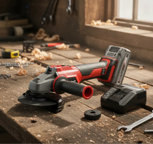 Amoladora Angular Inalámbrica Axxio 18/125 Q Bater+cargador Rojo 50/60 - Imagen 2