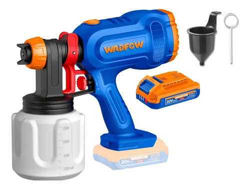 Pistola De Pintar Bateria 20v 650ml/min 2ah Wadfow Wsu30664 Azul