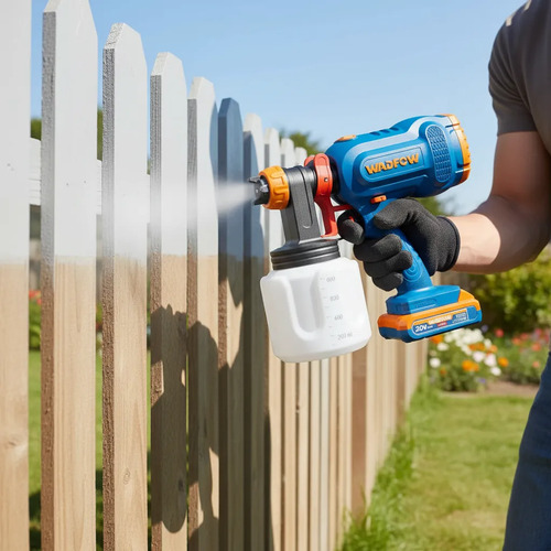Pistola De Pintar Bateria 20v 650ml/min 2ah Wadfow Wsu30664 Azul - Imagen 2
