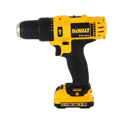 Taladro Percutor Atornillador Inalámbrico De 10mm Dewalt Dcd716d2 + 2 Baterías De 2ah + Accesorio Con Maletín De Transporte Amarillo - Imagen 2